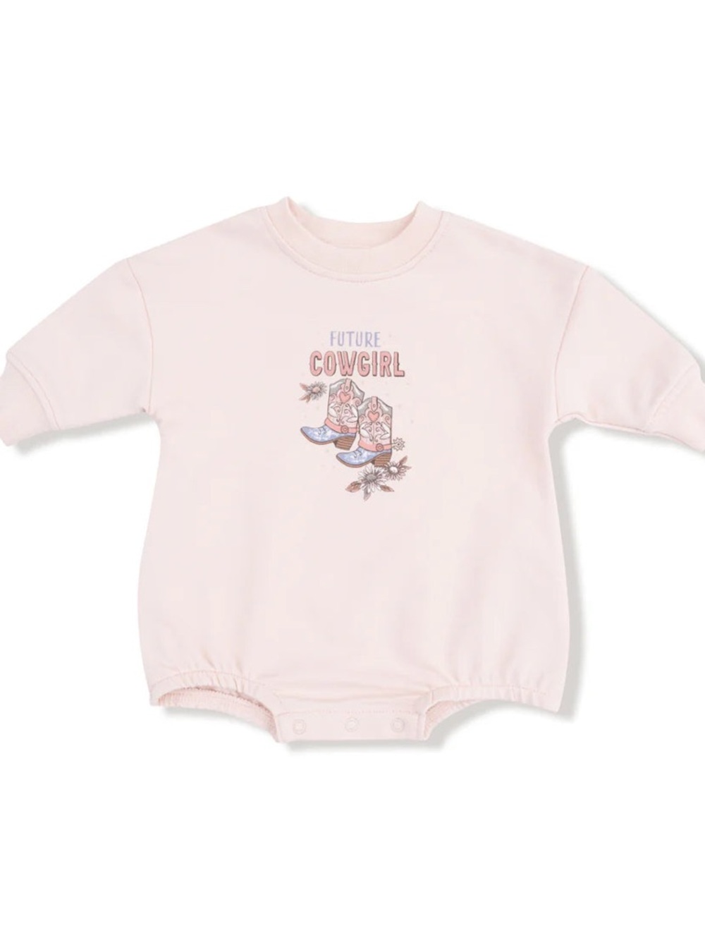 Angel Dear Pink "Future Cowgirl" Bubble Romper 0-3 3-6 6-12 months